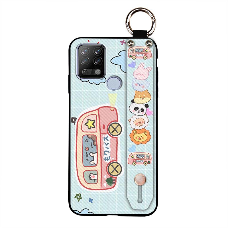 Lanyard Dirt-resistant Phone Case For Tecno Pova/LD7 Soft Case Back Cover Anti-knock Durable Protective Cute Cartoon