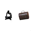 Abstract Wooden Thinker Jewelry Box Statue Decoration Organizer for Tabletop Living Room Shelf