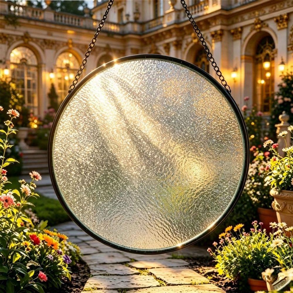 Ronde Lege Lichtvangende Zonenvanger Gehamerd Glasoppervlak Glazen Hangdecoratie Raamdecoratie