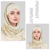 Muslim Fashion Solid Color Criss-Cross Head Wrap with Integrated Sandproof Scarf