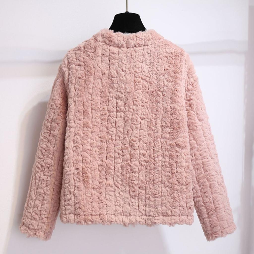 Little Lamb Fur Coat Women's Autumn and Winter Fur One-piece Short Jacket