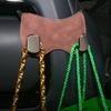 Car Suede Leather Hook Sports Seat Back with Dual Hooks Integrated Vehicle Hook for Car Storage Metal Hook