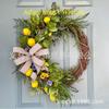 Artificial Lemon Peony Wreath Wall Hanging Decor Door Home Festival Party Decoration