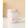 Creative Gradient Mug Flower Lid Water Cup High-value Ceramic Cup Souvenir Mother's Day Gift for Girls