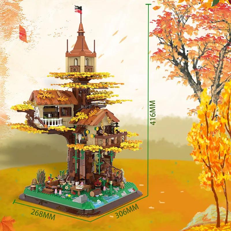 Zhegao Tree House Building Blocks Orchid Flower Villa Bricks Cabin Juguetes Diy Toys Moc Magic Hotel Gift Adult Present