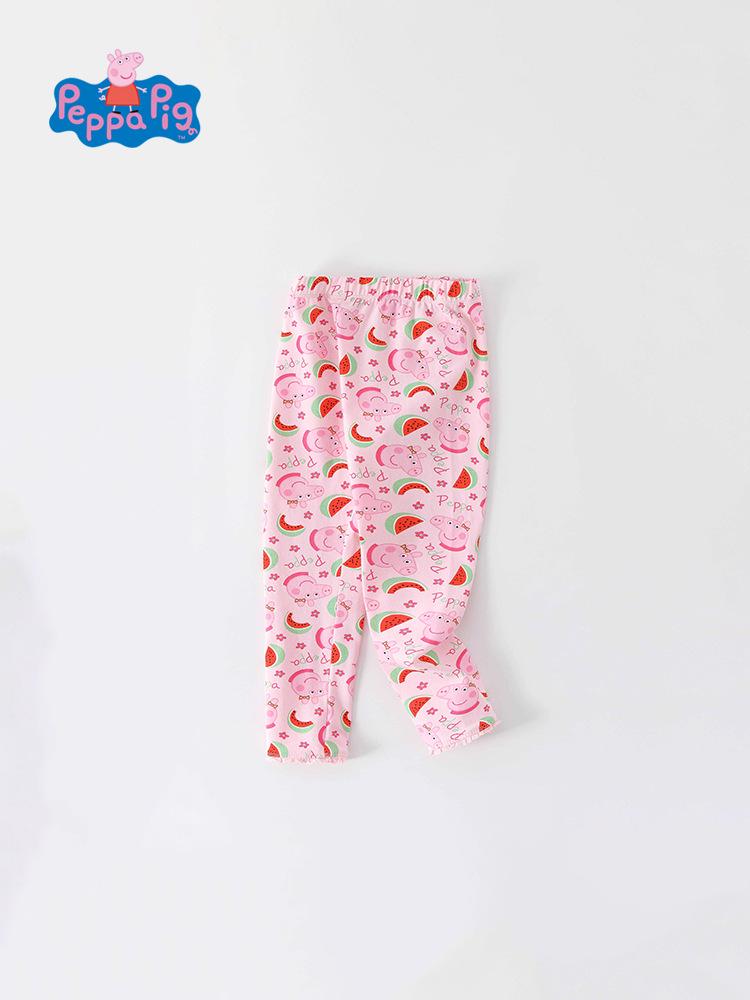 Peppa Pig Dívčí krajkové bavlněné legíny - Ležérní jarní/podzimní kalhoty