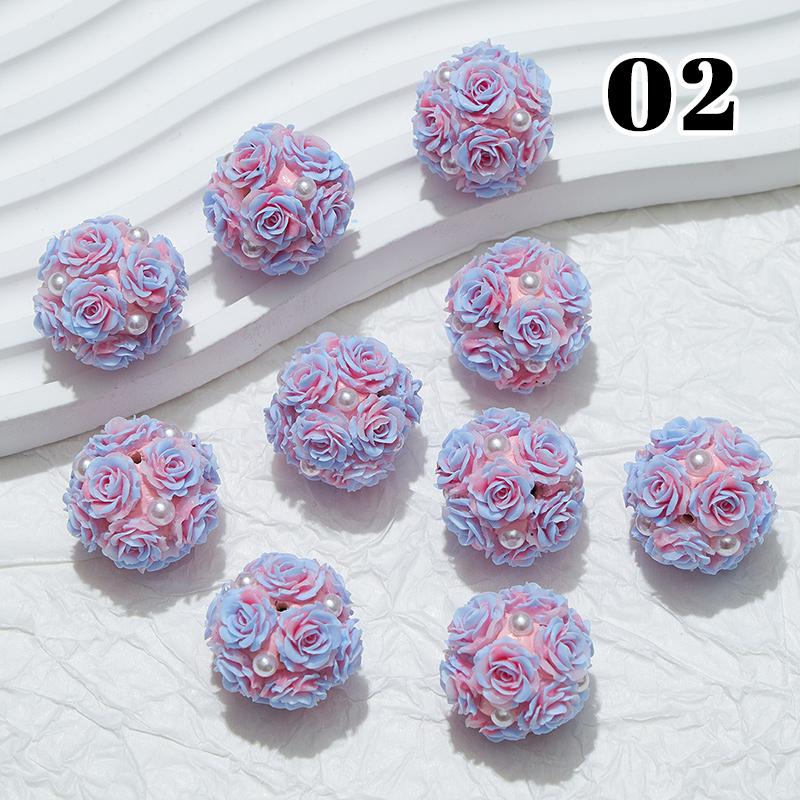 2Cm 10Pcs Charm Rose Polymer Clay Colorful Lover Acrylic Beads for Jewelry Making Diy Necklace Bracelets Earring Accessories New