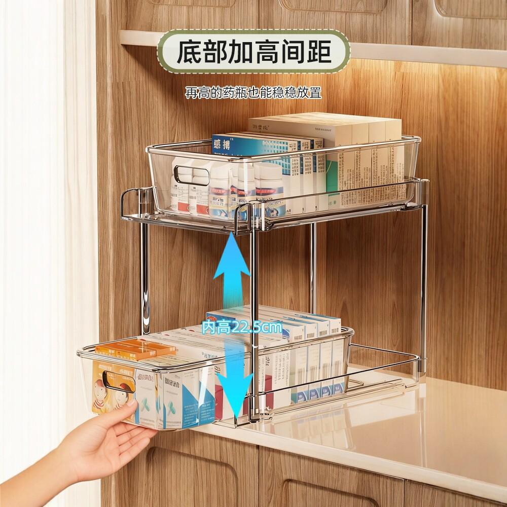 Drug Storage Box, Drawer Type, Household Transparent Medical Cabinet, Large Capacity Medicine Cabinet, Multi-layer Medicine Storage Shelf
