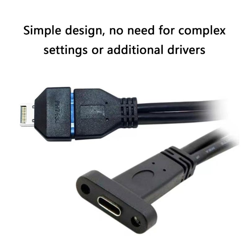 Type E 20Pin To USB 19P/20P Chassis Front USB Type C Extension Adapter Converters For Desktop Motherboards Accessories