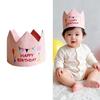 Handmade Birthday Crowned Hat For Baby First Birthday Party Photography Soft Cloth Embroidered Keepsake Accessory