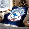 Cardiff City FC Pattern Blanket for Home Decoration, Bed, Sofa, Car Travel, Camping, Suitable for All Seasons, Birthday Christmas Gift