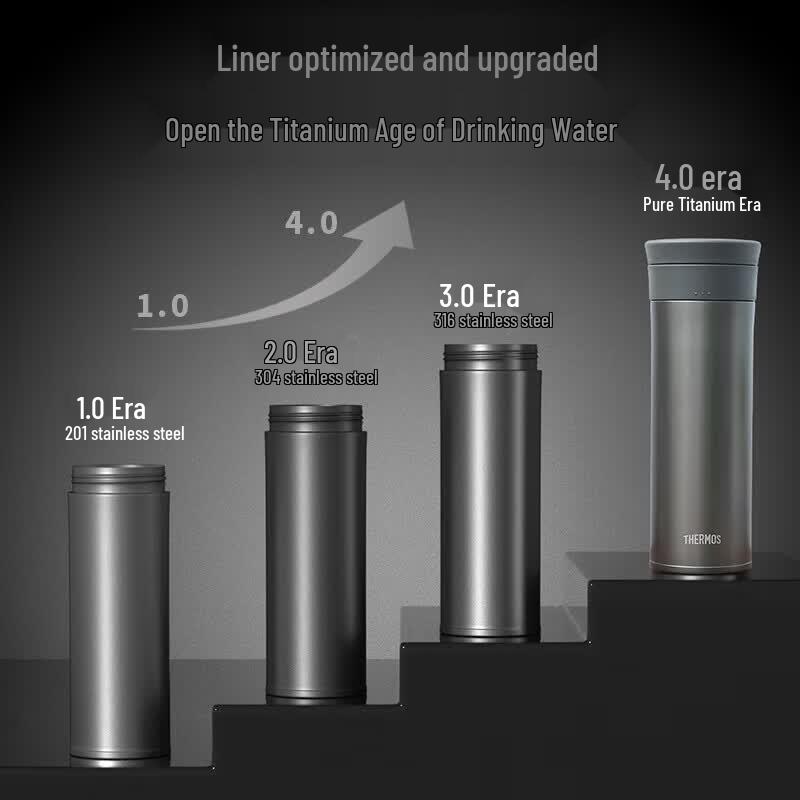 THERMOS Pure Titanium Insulated Mug with Tea Infuser