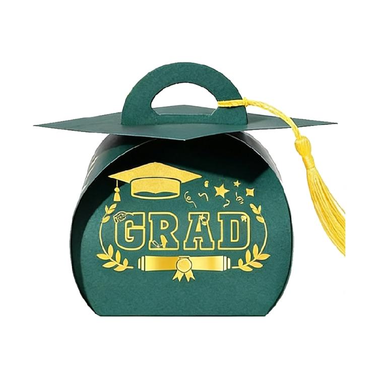 Graduation Hat Candy Holder with Fringes Decorative Gift Packaging Box Stylish Students Graduation Accessories
