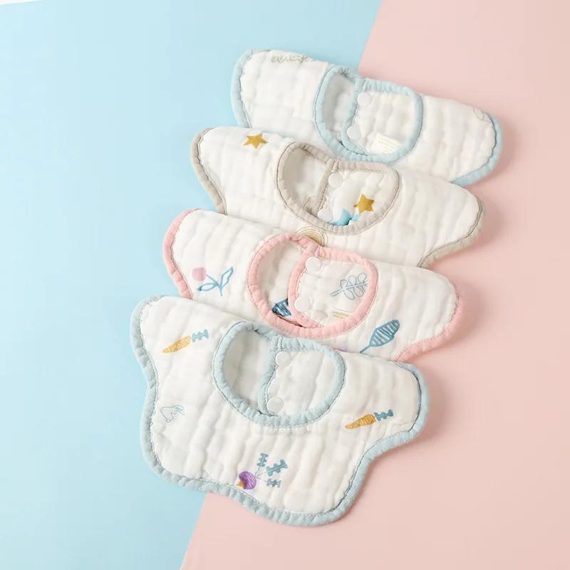 Maternal Baby Products Cotton Baby Bib Newborn Flower Shape Feeding Saliva Soft Towel Stereo Skin-friendly Breathable Burp Cloth