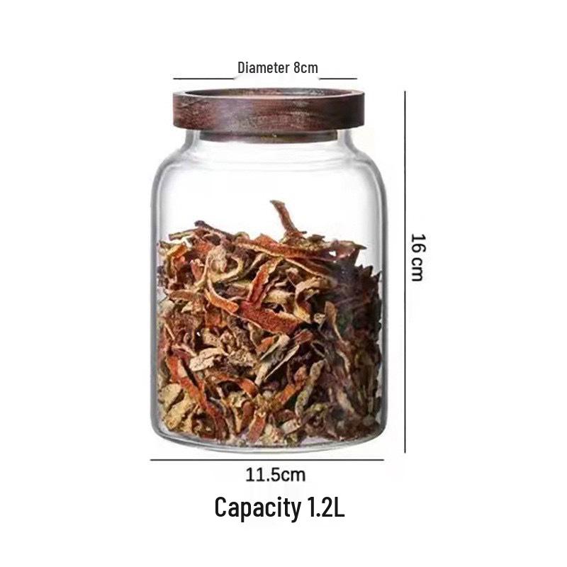 High-End Glass Storage Jar for Dried Tangerine Peel - Sealed Medicinal Material Display Container