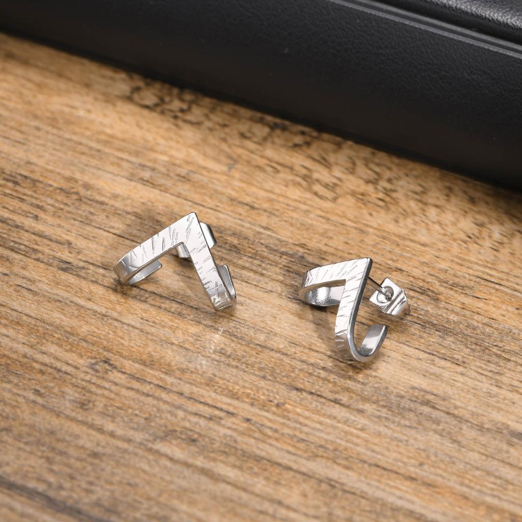 Geometrischer Stecker für Männer Edelstahl Dreieck Wrap Ohrringe Punk Cool Jungen Anti Allergie Schmuck Geschenk für Ihn Männlich