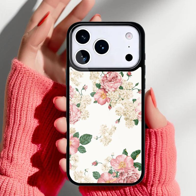 Vintage Leaves Flower Phone Case for iPhone 17 Air 16e 15 14 13 Pro Max Back Cover for 12 11 Pro Coque