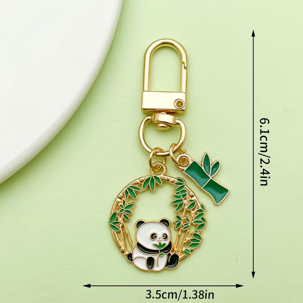 Adorable National Treasure Panda Metal Keychain – Cute & Quirky Cartoon Dāi Méng Panda Keyring Pendant for Men, Women, & Bag Charms.