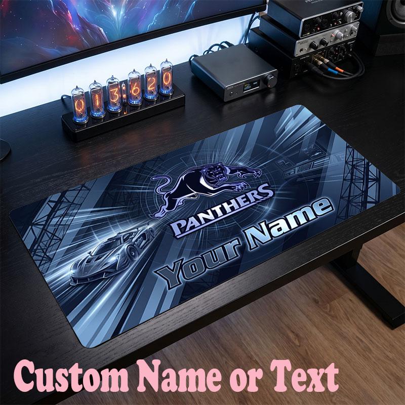 Penrith Panthers Customized Name Text Mouse Pad, Large Desk Mouse Mat Personalized Home Office Present