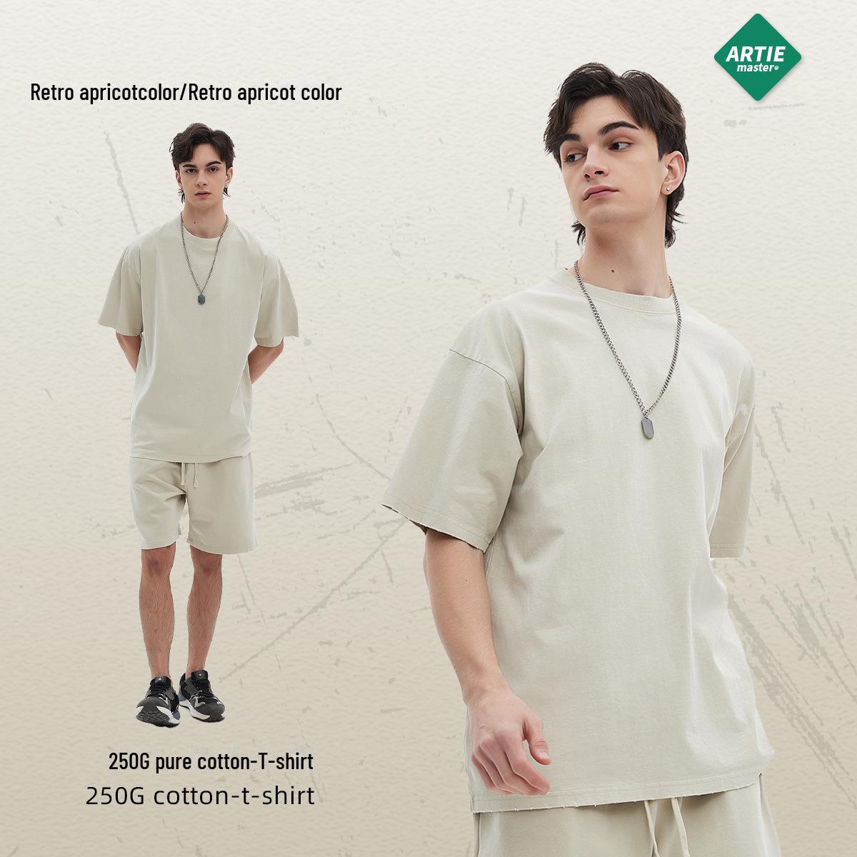 

ARTIE Мужская винтажная потертая футболка свободного покроя с коротким рукавом L