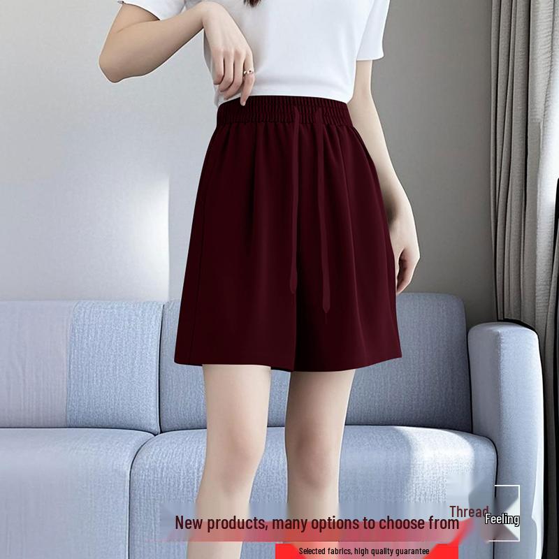 Women's High Waist Ice Silk A-line Shorts - Versatile Summer Capris for Petite Sizes
