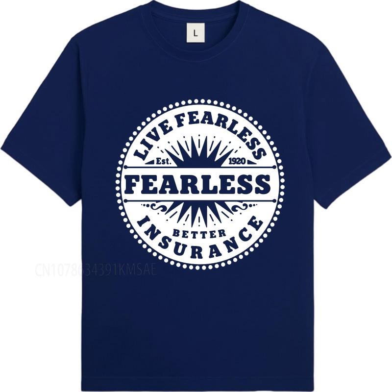 Graphic summer Man tshirt Live Fearless Better Insurance Established 1920 Short Sleeve Soft O Neck Tshirt cotton teeshirt