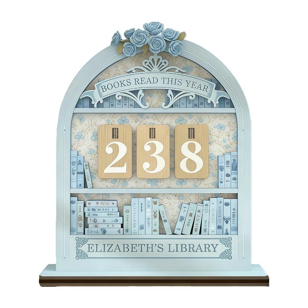 

Wooden Books Read Tracker Books Read This Year Standing Reading Counter Book Lovers Portable Reading Tracker Signage синий