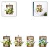 Simulated Flower with Frame Simulated Flower In Wooden Frame Hanging Ornament for Windowsill