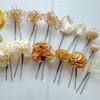 Gold Dried Flower Hair Coming of Age Japanese Gold Ball Gold Graduation Wedding Wedding Hakama Hani. Ornament, Ceremony, Wear, Mizuhiki, Leaf,