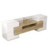 TV-Schrank, Hochglanz Lowboard mit mehrfarbiger LED-Beleuchtung, 6 Türen, 2 Schubladen
