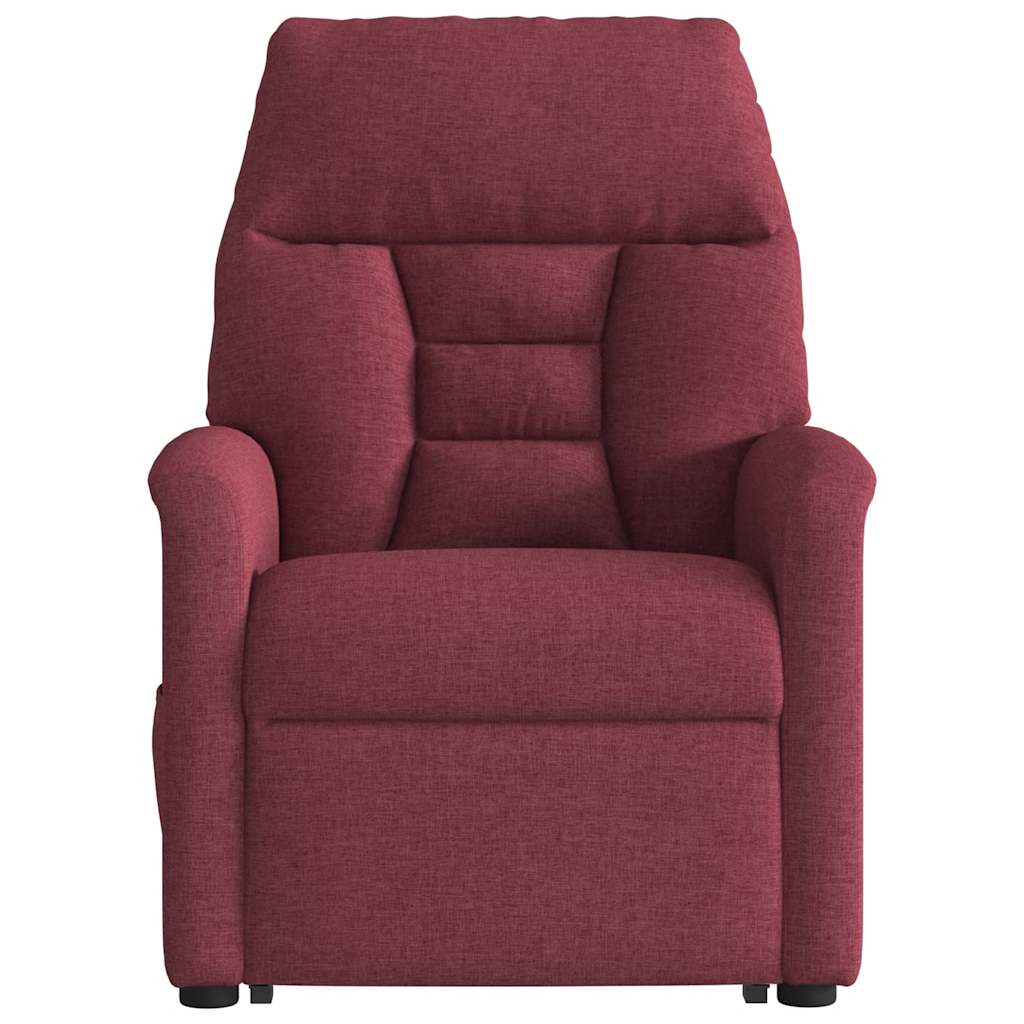Recliner Chair with Rising Function Burgundy Fabric