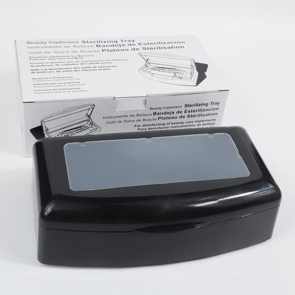 1pcs Nail Tool Sterilizer Tray, White Disinfection Box For Steel Metal Nipper, Tweezers Equipment Cleaner Plastic Clean Steriliz