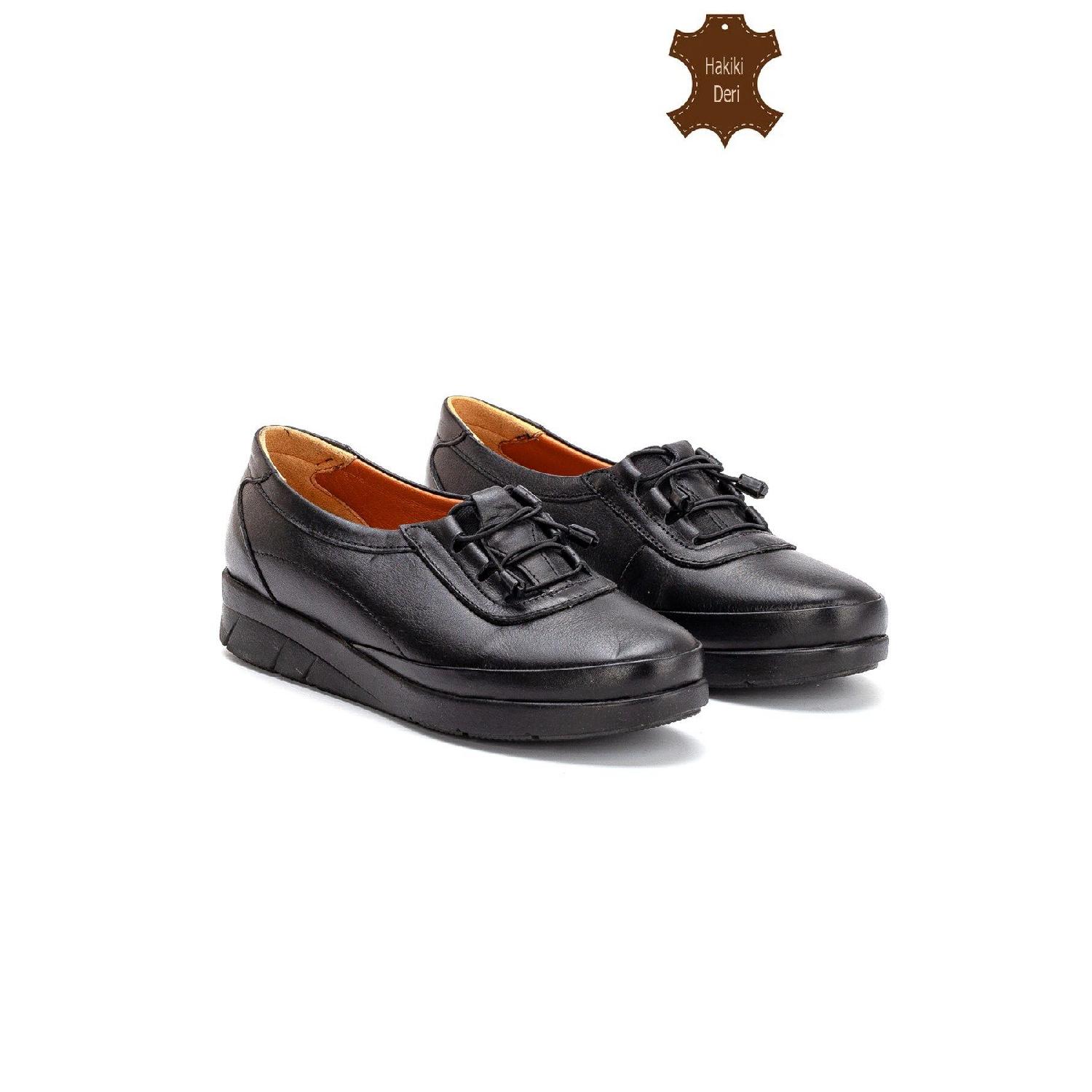 

Genuine Leather Orthopedic Flexible Tire Lace Mother Shoes 36 чорний