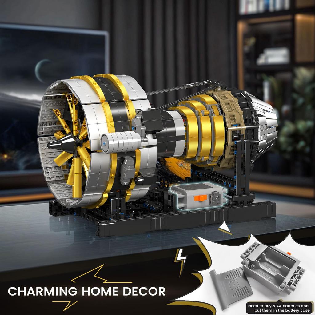 Sada modelů leteckých motorů Mold King 10141, sada upínacích bloků pro technické letecké motory, obsahuje motor a krabici, vhodné pro děti a dospělé