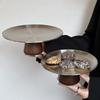Retro Luxury Dessert Tray Exquisite Walnut Wooden High Tea Snack Fruit Dish Wedding Party Dessert Decor Home Hotel Supplies