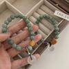 Natural Chalcedony Safety Buckle Pendant Beaded Bracelet National Style Versatile Bracelet Fashion Light Luxury High-end Jewelry