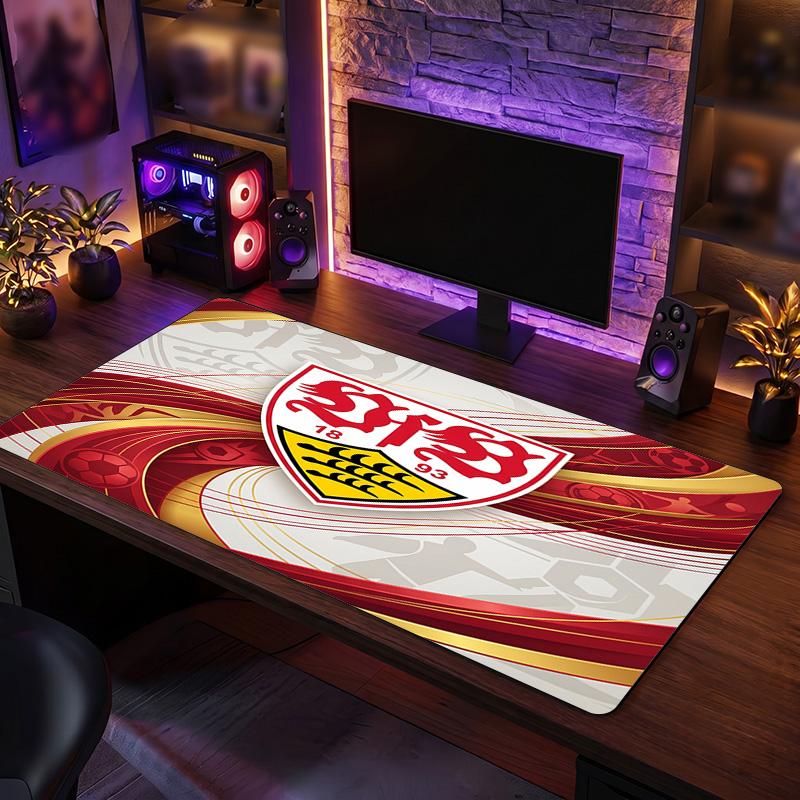 Tappetino per Mouse Grande Stampa Calcio VfB Stuttgart, Tappetino Esteso Antiscivolo per Scrivania da Gioco per Ufficio Casa