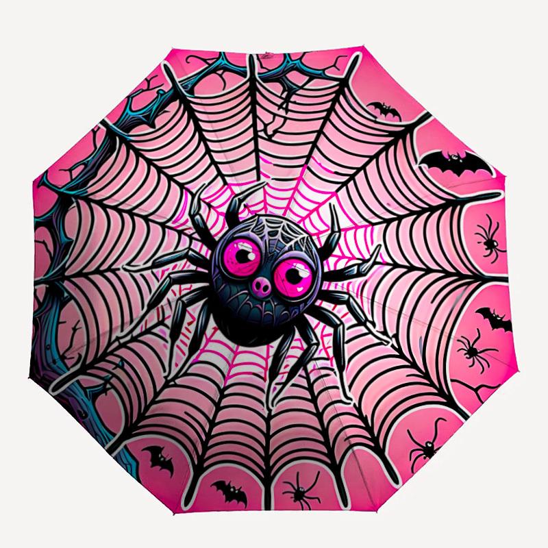 1pc Spider Web Automatic Folding Umbrella Portable Collapsible Umbrella for All Seasons, 8-Rib Durable Construction, Perfect Gift 054
