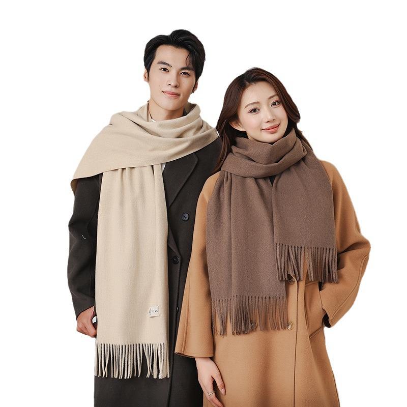 Luxurious Women's Cashmere Wool Scarf: Versatile Solid Color Shawl for Autumn and Winter