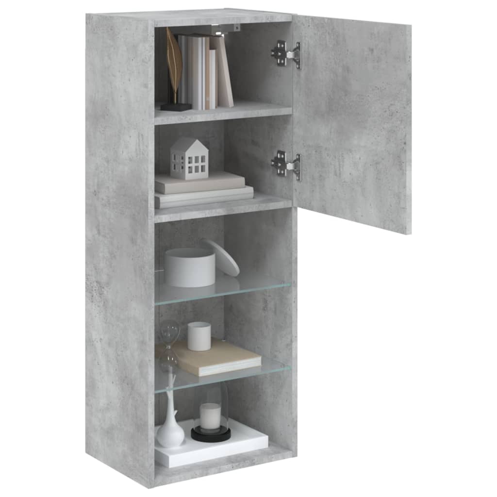 TV Cabinet with LED Lights Concrete Grey 40.5 x 30 x 102 cm