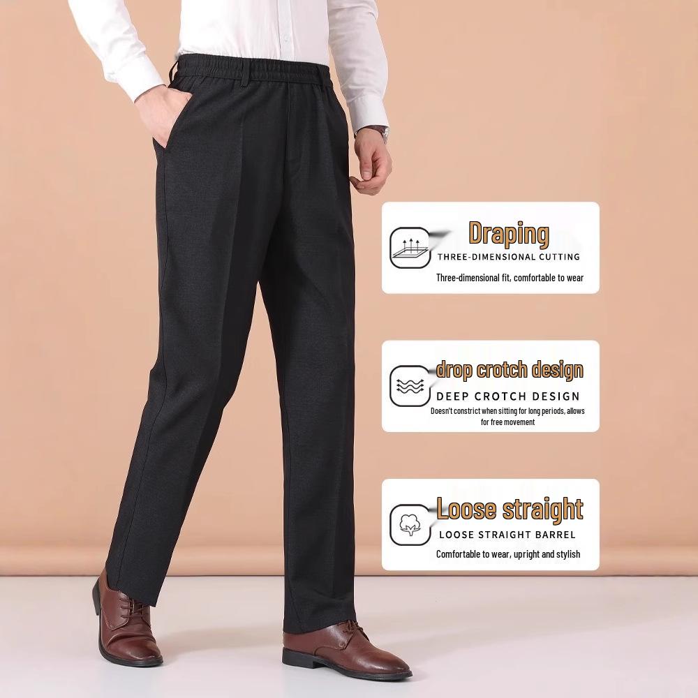 Pánské ležérní kalhoty s elastickým pasem pro střední a starší věk - Jaro a Podzim