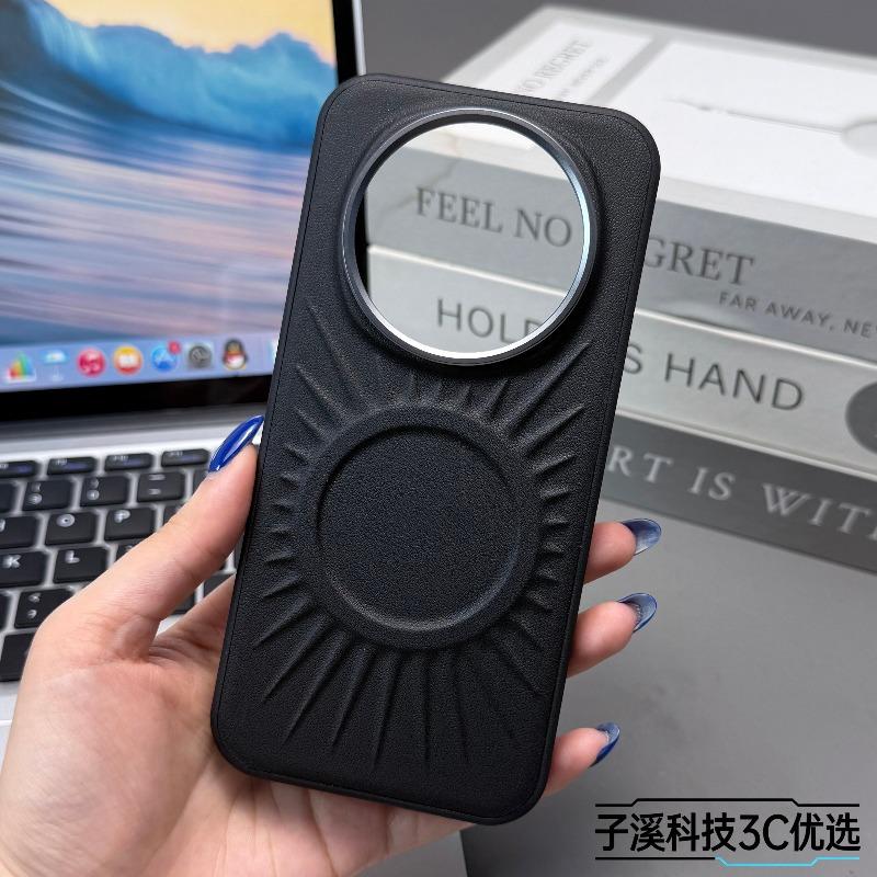 For Honor Magic 8 Pro Case For MagSafe Magnetic Matte Pattern PU Leather Silicone Back Cover Fingerprint-Resistant Bumper