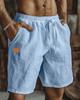 Men Solid Color Casual Short Pants Linen Beach Breathable Comfortable Straight Short Trousers Hawaiian Holiday Men Pants