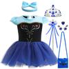Summer Cool Swimsuit Infant and Toddler Cosplay Anna Princess Dress + Headband + Crown Necklace Gloves Accessories Set