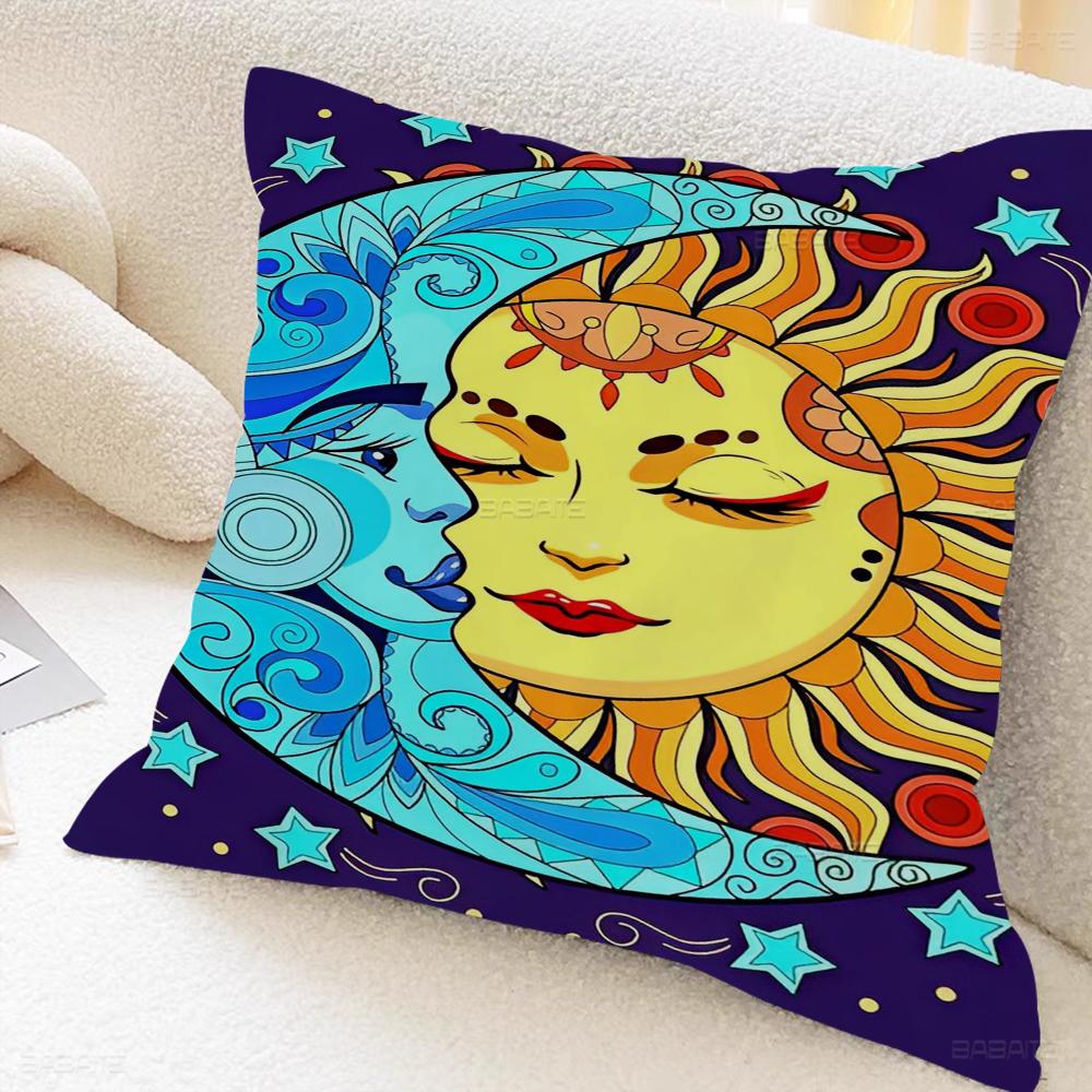 Sun Celestial Moon Bohemian Cushion Cover Pillowcase Upholstery Sofa Throw Pillow Home Decor Pillowcas