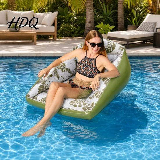 Schwimmende Armlehne mit Getränkehalter, aufblasbare Pool-Schwimmtiere für Erwachsene, strapazierfähiger Liegestuhl, Schwimmstuhl, Hängematten-Sitz mit Sommerparty-See-Strand-Raft