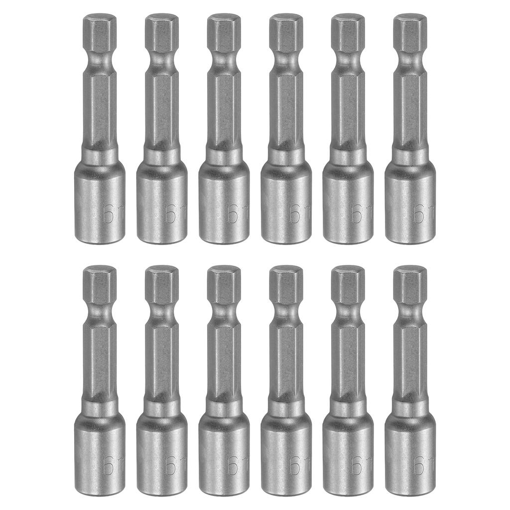 12Pcs 6-13mm Magnetic Hex Socket 1/4" Hex Shank CR-V Steel Quick-Release Impact Driver Socket Wrench for Impact Drill Power Nut