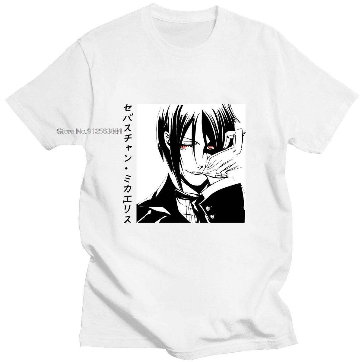 

Anime Tshirt Black Butler Sebastian Ciel Phantomhive Oversized Harajuku Mens Loose Shortsleeve T Shirt Hip Hop Tops Streetwear S