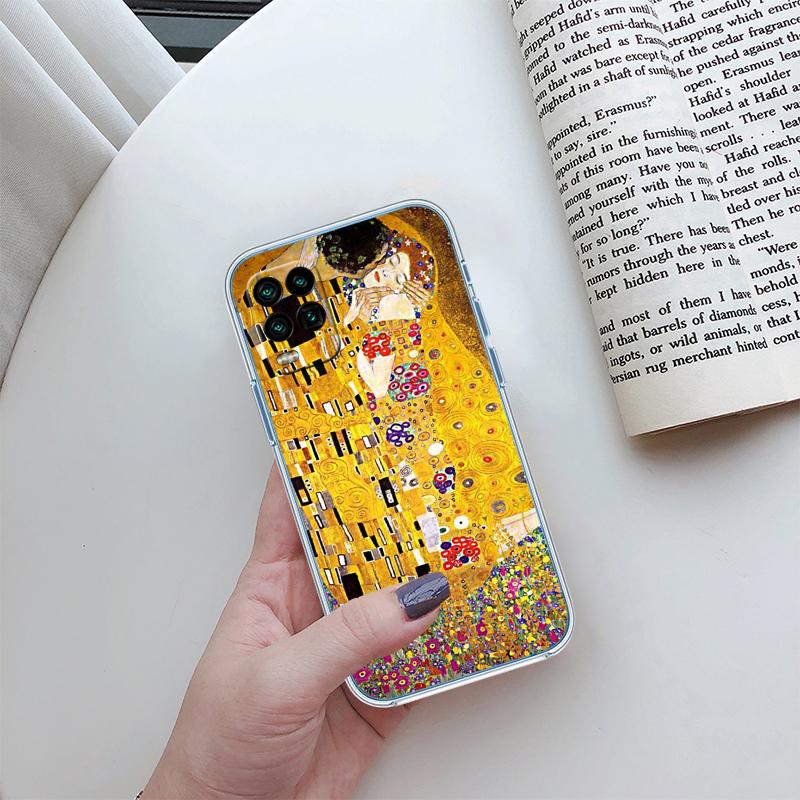 QE14 Gustav Klimt Transparent Phone Case for Samsung Galaxy A04 A04S A14 A23 A34 A54 M23 M33 M52 M53