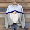 Long Sleeve Pullover Sweaters For Women O Neck Casual Cute Printing Knit Oversized Sweater